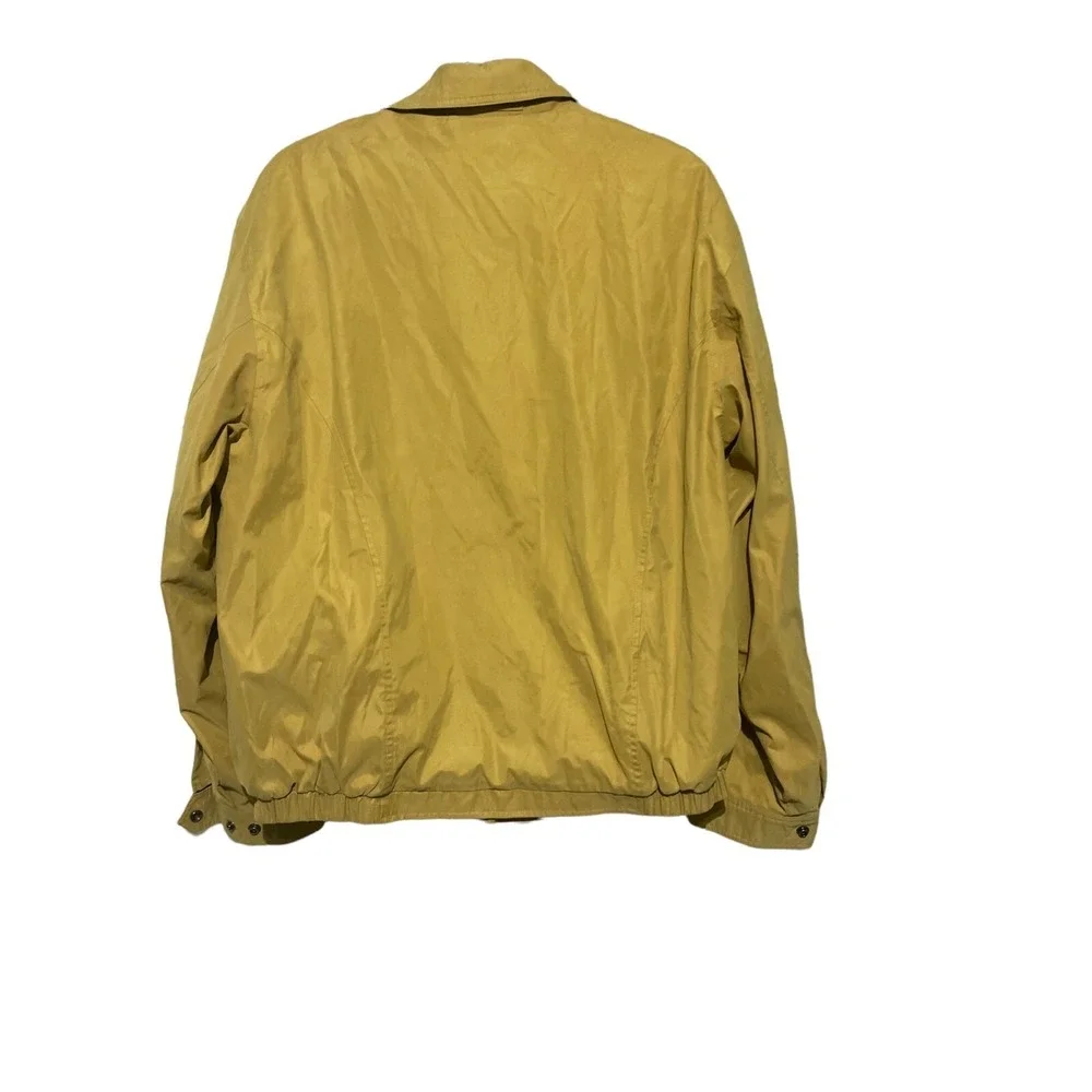Claiborne Microfiber Harrington Jacket Mustard Yellow Zip Up Womens Large L‎